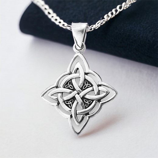 Silver Celtic Trinity Knot Hexefus Pendant Necklace, Guardianship and Eternal Protection, Statement Jewelry - Etsy
