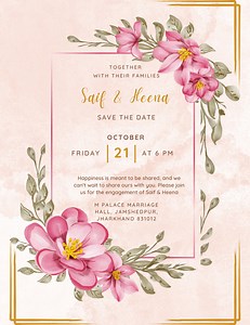 Printable Wedding Invitation Card ,editable Wedding Invite ,template Instant Download ,print at Home - Etsy