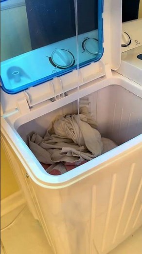 Tired of going to the laundromat? This portable washing machine works perfect to wash at home