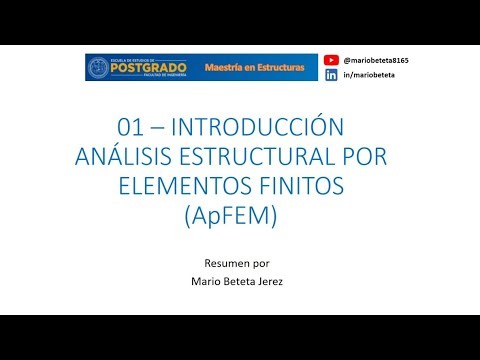 LESSON 01 - PART 1 of 3 - Finite Element Structural Analysis 2024 (ApFEM 2024)