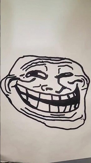 Troll face drawing easy.