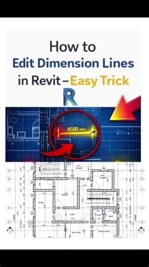 How to Edit Dimension Lines in Revit - Easy Trick #revit #revittutorial #shorts #architecture