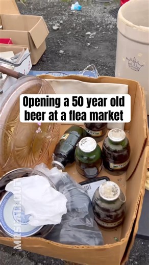 FINDING & OPENING 50 YEAR OLD BEER AT A FLEA MARKET!