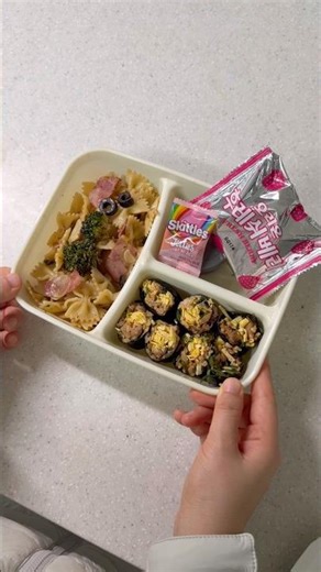 Bibimbap Kimbap & Bow-tie Pasta for his 11th lunchbox.
