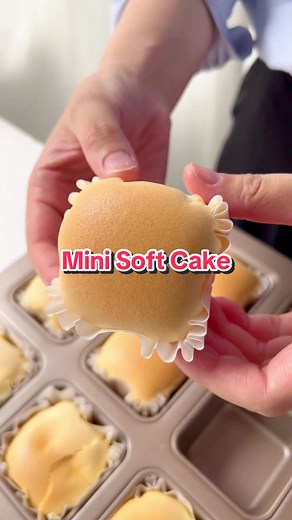 Mini Soft Cakes Recipe linked in my bio. #minisoftcake #softcake #fluffycake #spongecupcake #cake #recipe #baking #cooking #fyp #viralvideo #viraltiktok