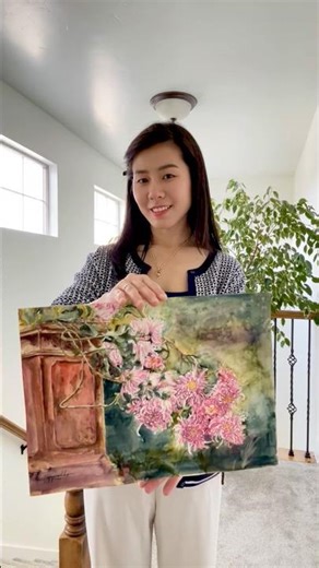 Hand-painted watercolor Chrysanthemum Flowers | Hoa cúc vẽ bằng màu nước #shorts