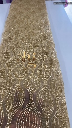 Gold machine beaded lace. Sold in 5 yards  —————————————————...