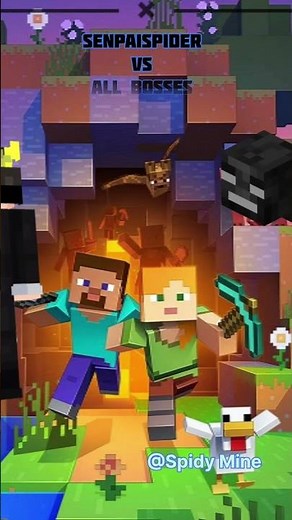 Senpaispider VS All bosses #minecraft #viral