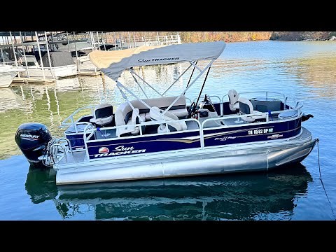 SOLD - 2023 Suntracker Bass Buggy 18 DLX Pontoon w/75HP Mercury 4-Stroke on Lake Loudoun/TN River