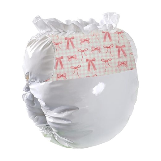 ABDL Diaper Pink Bows - Shiny Oof Poof Costume Diaper Piece - Etsy