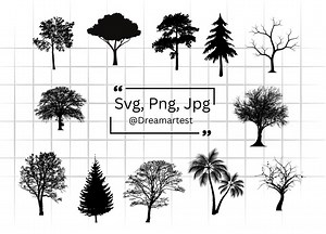 Tree SVG Bundle, Tree PNG Bundle, Tree Clipart, Nature Svg, Tree Cut Files, Tree Silhouette, Forest Svg, Palm Tree Svg, Christmas Tree Svg - Etsy