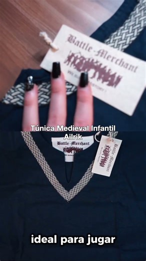 👦🛡 Ailrik Children's Medieval Tunic – Blue with Viking Trim ⚔️✨