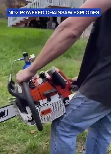 Chainsaw Explosion Caught on Video