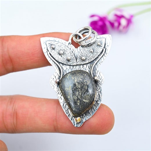 Natural Marcasite Pendant 925 Sterling Silver Handmade Pendant Dainty Marcasite Gemstone Pendant Fish Shape Handmade Gift for Her - Etsy