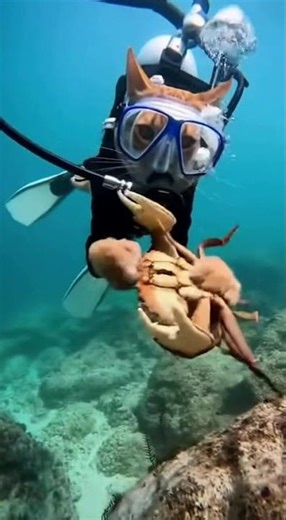 Diving in the Waters – Cat vs Crab! Funniest Fight Ever! 🐱🦀😂