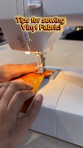 Big Z Wholesale Fabric Store on Instagram: "Sewing vinyl can be tricky, so we want to share some tips to make the process easier for you! If you don’t have a non-stick sewing foot available, you can cover the bottom of your standard sewing foot with tape to help it glide smoothly. What are your go to vinyl sewing tips? #sewinghacks #sewingtutorial #sewing #vinylfabric #sewingtips"