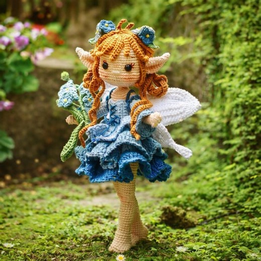 Crochet Fairy Doll Pattern PDF, Amigurumi Fairy Doll, Flower Fairy Crochet Pattern, Poseable Doll With Wings, Digital Download - Etsy