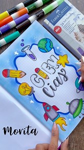 Iniciamos con ideas de portadas creativas🤩 comenta qué otra materia te gustaría ver☺️💜✨ #ideas #creative #tutorial #portada #portadas | Detalle Morita