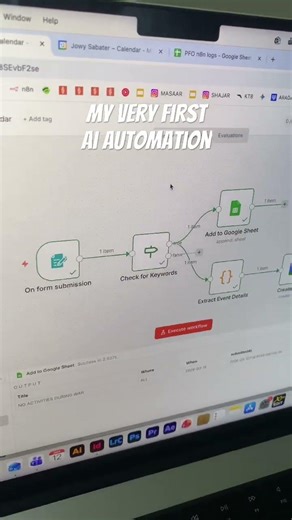My very first AI Automation using n8n #aiautomation calendar scheduler with excel log