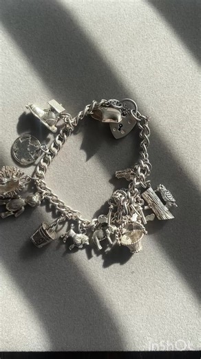 70s silver charm bracelet 🤍🐶🥾#silvercharmbracelet #70sbracelet #70sjewellery #silverjewlery ​@