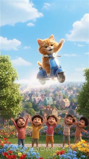 Super Orange Cat and the Flying Magic Bike! 🏍️✨”