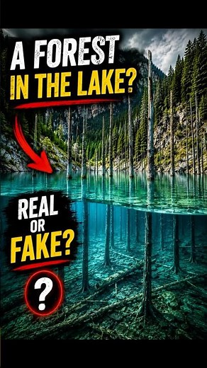 A Forest Underwater? Kazakhstan’s Mysterious Kaindy Lake 😱🌲 #amazingplaces #kazakhstan #kaindylake