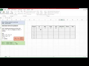 Video Pembelajaran Penyelesaian Soal Metode "Newton Raphson" Menggunakan Aplikasi Exel