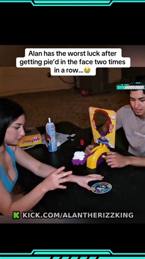 Fast Clipps on Instagram: "Alan had the worst luck ever 😭 got pie’d in the face not once, but twice in a row — the timing couldn’t have been funnier 😂 the chat was losing it watching this unfold live! #KickLive #AlanTheRizzKing . Kick is changing the streaming game ⚡ A platform built for creators, gamers, and fans — where the energy never stops and the community is stronger than ever. From gaming to IRL moments, Kick is where the culture lives. 🎮🔥 🚀 Some of the biggest names you’ll find her