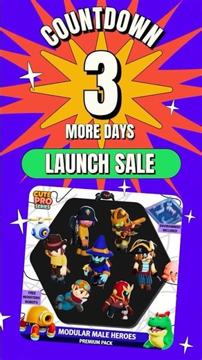 3 Days Left! Modular Male Heroes Pack Launch Sale Countdown