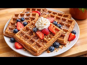 Got Oats and 1 apple ? Make this easy waffle recipe for breakfast! No sugar! No fat added