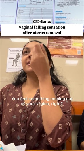 Dr ISHITA BANERJEE on Instagram: "⬇️Vaginal Prolapse After Hysterectomy What is it? After uterus removal, the top of the vagina loses support and may start to drop down. sometimes even bulging out. This is called vaginal vault prolapse. Risk Factors: Support ligaments become weak after surgery Pelvic floor muscles already weak Age > 50 Multiple deliveries Obesity Chronic cough/constipation Heavy lifting Common Symptoms: Feeling of “something coming down” Vaginal bulge Pelvic heaviness / dragging