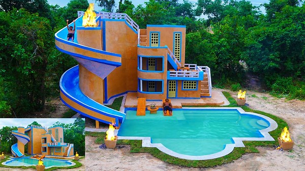 Building a secret swimming pool for ultimate relaxation in the forest!