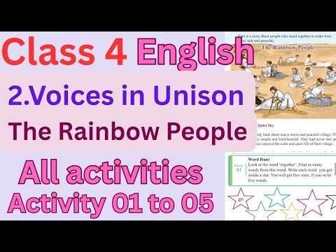 Class 4 English 2.Voices in Unison, The Rainbow People Textbook All activities Activity1 to 5