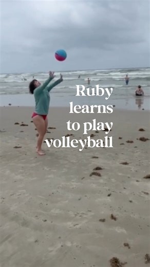 8.9K views · 310 reactions | It was so amazing to watch Ruby take on the challenge of learning to play volleyball…on the beach! ️ Her good friend Gracie was such a good teacher and they had a great time playing- while we cheered them on! Ruby can now add volleyball team to her list of to-do’s! #learningvolleyball #rubydoobs #rubysrainbow | RubysRainbow.org | Facebook