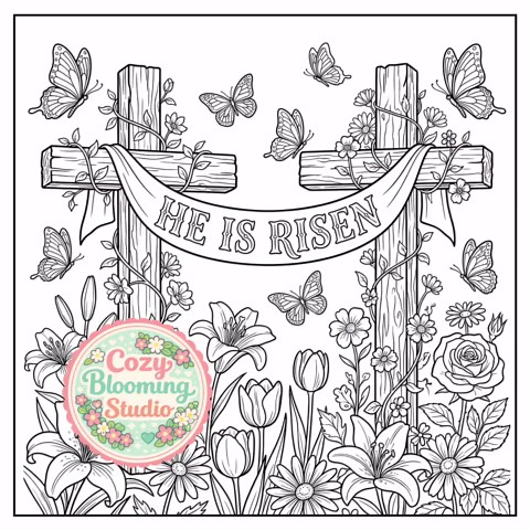 Christian Easter Coloring Book | Cross, Floral Designs (digital Download) - Etsy Australia