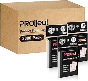 3000 Pack Card Sleeves Clear, Perfect Fit Inner Sleeves Ideal for Double-sleeving, Trading Card Sleeve Compatible with MTG, PKM, TCG and Gaming Cards (60 Microns)