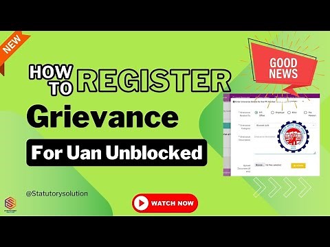 EPF Latest Update 2024 | How to Register a Grievance on EPFiGMS to Unfreeze or Unblock/Activate UAN