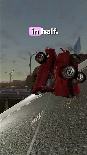 This BeamNG Truck Mod 🛻SPLIT IN HALF On The Car Jump Arena!🖖 #shorts