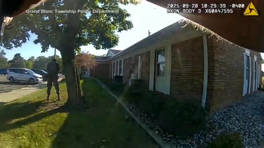 Michigan church shooting: Bodycam footage shows police confront gunman