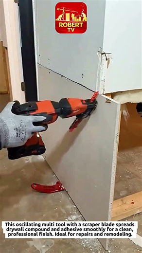 Oscillating Multi Tool Scraper Makes Perfect Drywall Finish | Fast Wall Repair Hack