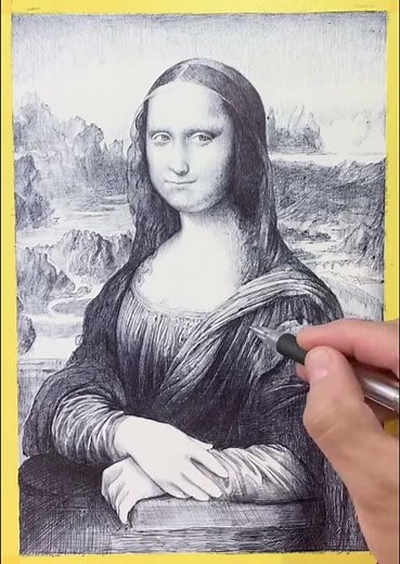 【ボールペンで描いたモナリザ模写】