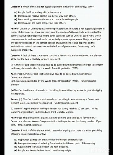 Political science chapter 1 . What is democracy?Why democracy? Inner important question