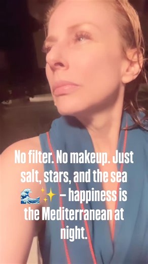 Diane Neal on Instagram: "Everyone’s been asking how I’m doing — so here’s your answer. Just me, my favorite @theseea swimwear #Penelope suit, a November night in Herzliya, and the Mediterranean still warm enough to swim in. (ALWAYS warm enough to swim in.) 10 DAYS UNTIL MY BIRTHDAY! No filter, no makeup, no worries. Just gratitude, sea spray, and starlight. 🌊✨ #Happy #Free #Alive #MediterraneanNights #Herzliya #IsraelVibes #NoFilterLife #SeaSoul #AftermathGlow #RealIsBeautiful #OutdoorShower #