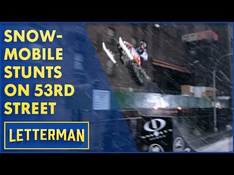 Extreme Snowmobile Stunts on 53rd Street | Letterman