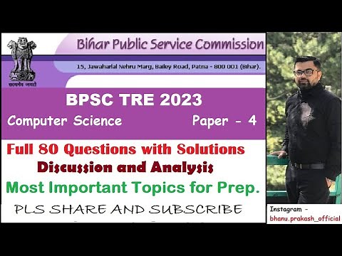 BPSC TRE 2023 - Computer Science PYQs | Question Paper & Answer PDF Discussions | #bpscteacher