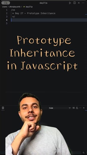 🧠 Dhiraj Kaushik | Full Stack Dev & Tech Creator 👁 on Instagram: "🚀 Day 27/50 – JavaScript Prototype Inheritance Explained with a Desi Twist 😎 Ever borrowed your papa’s car 🚗 when you didn’t have your own? That’s exactly how JavaScript Prototype Inheritance works! 💻 In JavaScript, every object has its own properties and methods, but when it can’t find something, it looks up to its parent object (prototype) — just like beta borrowing from papa! 😅 Here’s the simple Prototype Chain example �