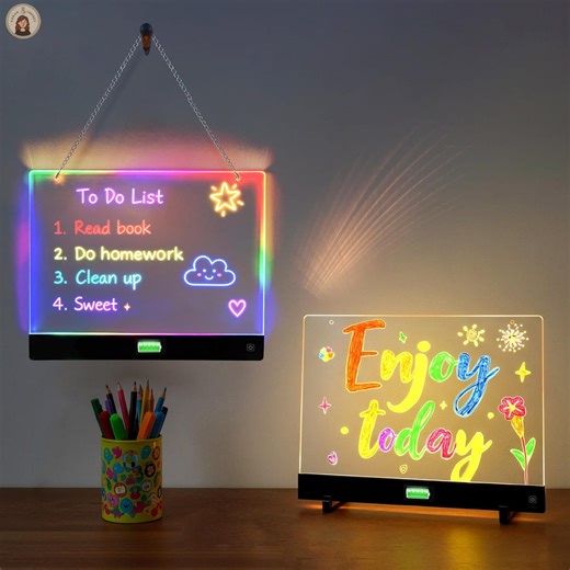 LED Acrylic Drawing Board, Night Light, Reusable Acrylic Display,led Acrylic Drawing Board - Etsy
