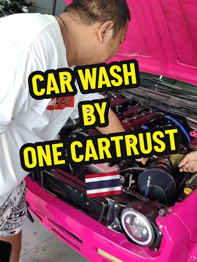 Car wash before TOFUYA. Sponsored by ONE CARTRUST @meen6691 #RETROHAVOC #RETROHAVOC2024 #TOFUYA #TOFUYA2025 #BANGKOK #ONECARTRUST