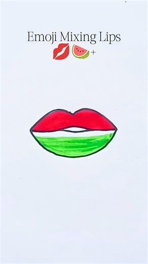 💋+🍉 #art #shorts #satisfying #emojichallenge