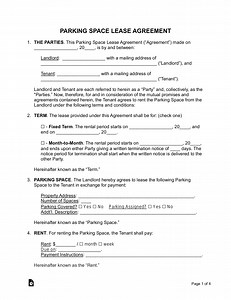 Parking Space Lease Agreement